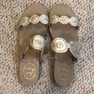Jack Rogers Lauren Sandal in Platinum